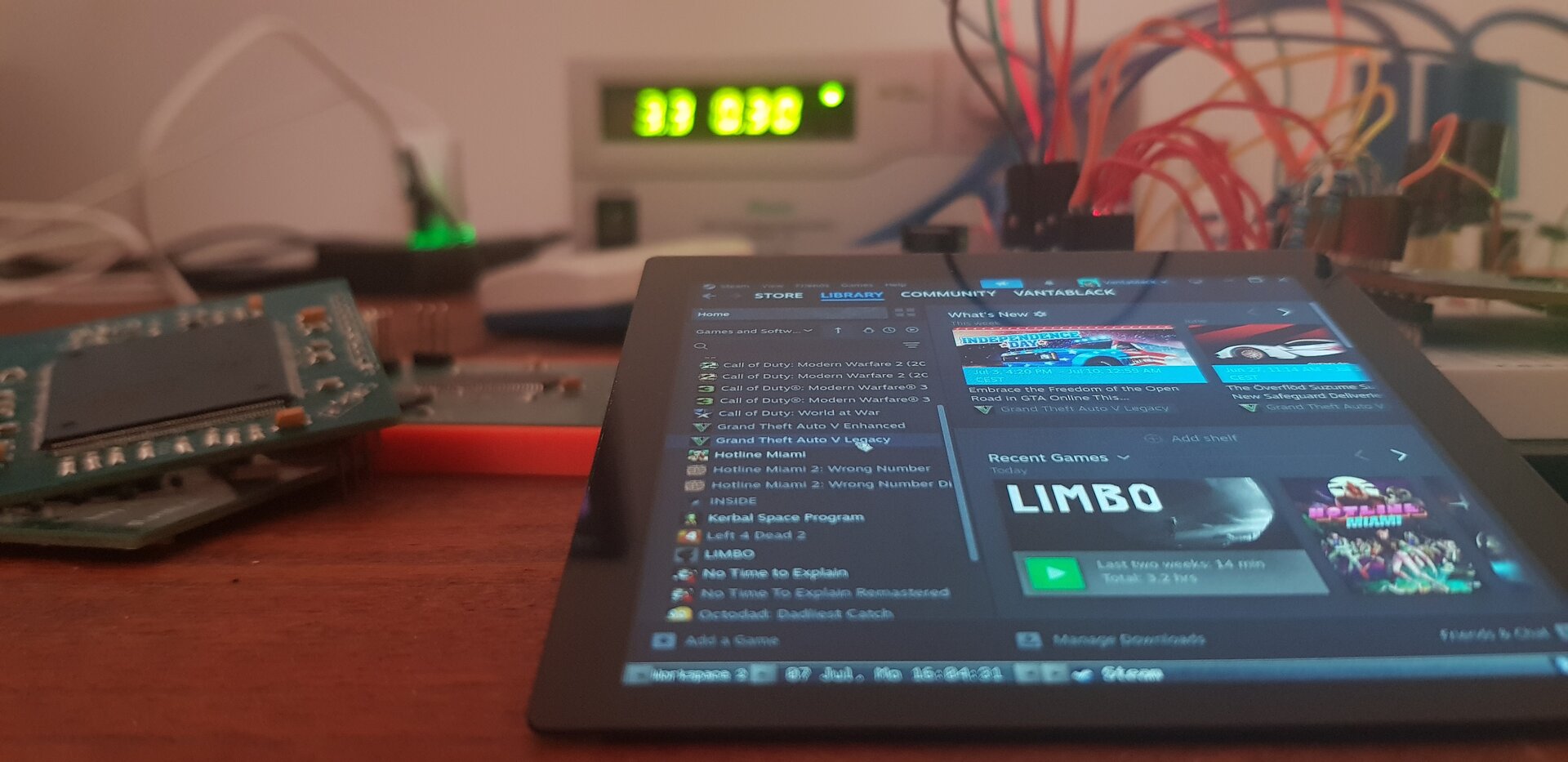 Hardware prototype on breadboard